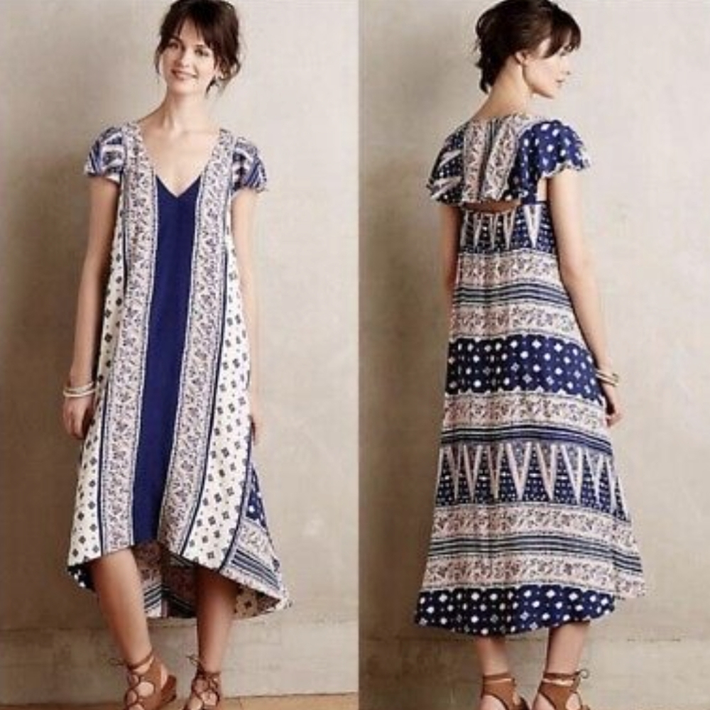 Anthropologie Maeve Summertide Maxi Dress Size Large